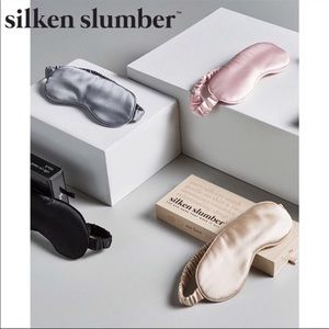 Silken Slumber Solid Minimize Wrinkles and Creases 100% Silk Gray Eye Mask